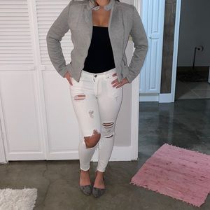 Cute distressed white jeans like brand new